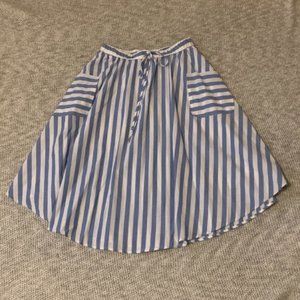 Women's Casual High-Waist A-Line Midi Skirt with Pockets